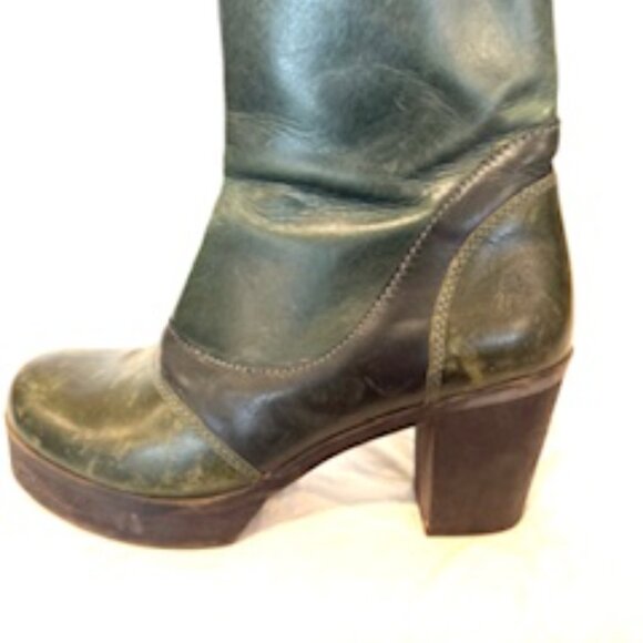 FLY London Green Heeled Ankle Boots - Picture 2 of 4